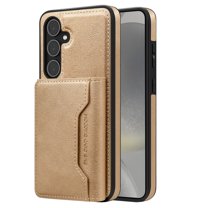 Dteck for Samsung Galaxy S24 FE Detachable Wallet Card PU Leather Magnetic Flip Cover RFID Blocking Card Holder Stand Compatible with Magsafe Accessory Phone Case, Desertgold