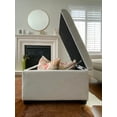 thumbnail image 4 of Ivory Linen Fabric Upholstered Roland Large Storage Cocktail Ottoman, Footstool-Livingroom-Large Storage-Hydraulic hinges-Solid wood frame, 4 of 7