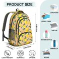 thumbnail image 5 of Lemon and Blossom Peach Pattern Cute School Backpack Bag with Padded Back and Adjustable Shoulder Straps 16.9 X 12.6 X 5.9 Inches, 5 of 5