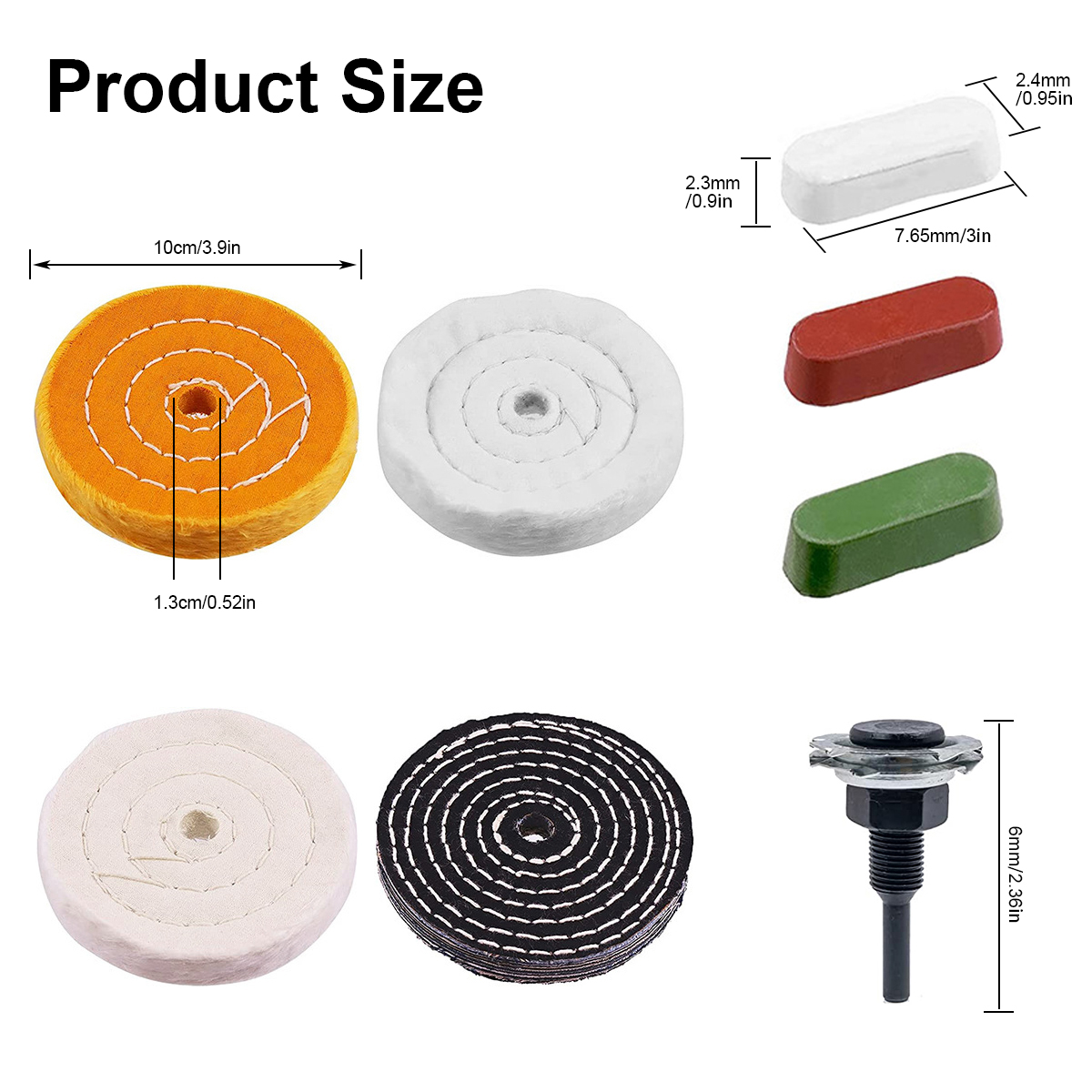 Lieonvis Polishing Wheel 4 Inch Wear Resistant Reusable Buffing Wheel  Professional Polishing Accessories Kit with Polish Compound for Wood  Plastic