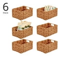 mDesign Woven Farmhouse Kitchen Pantry Food Storage Basket Box, 6 Pack