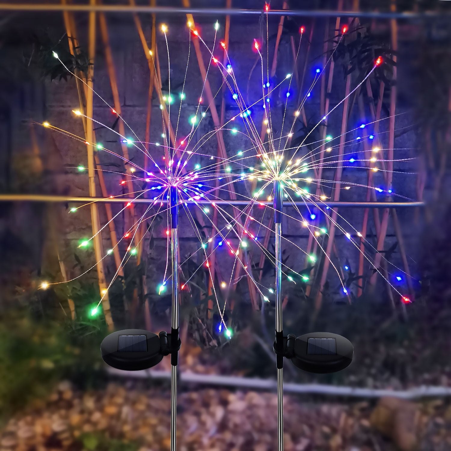 Rirool Solar Firework Light,120 LED Multi Color Outdoor Firework Solar