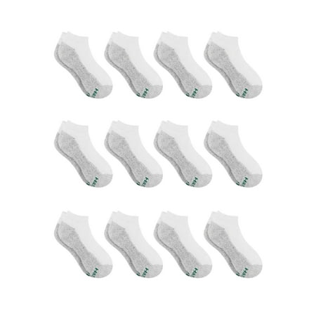 Hanes Boys Socks, 12 Pack No Show Cushion, Sizes S - L