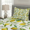 thumbnail image 2 of Ambesonne Nature Quilted Coverlet 2 Pcs, Lemon Woody Romantic, Twin Size, Fern Green Yellow White, 2 of 4