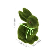 Raindrops Moss Flocked Bunny Decor Green Easter Decorations Spring Holiday