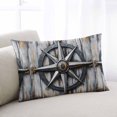 thumbnail image 2 of Waterproof Outdoor Throw Pillows with Inserts 12"x20" Set of 2, Retro Compass Coastal Soft Decorative Pillowcases for Couch Bedroom, Nautical Summer Beach Ocean Pillow Covers for Sofa Living Room, 2 of 8