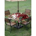 thumbnail image 3 of Outdoor Tablecloth with Umbrella Hole and Zipper, Red Plaid Christmas Square Table Cloth 60x60 Inch Waterproof Tablecloth, Snowman Gifts Xmas Tree Snowflake Winter Picnic Table Cover for Patio, 3 of 7