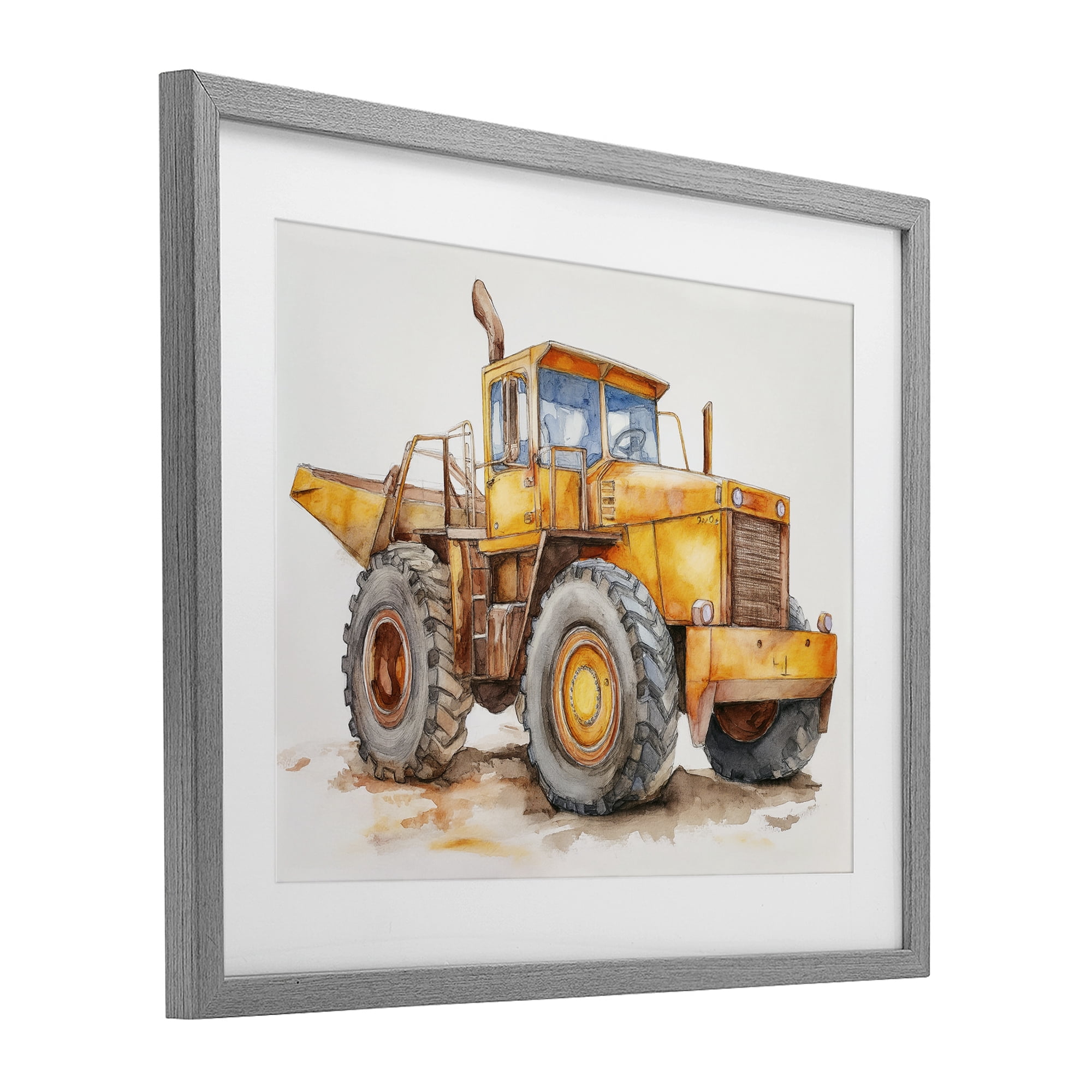 Stupell Industries Construction Truck Whimsicality Gray Framed Print Under Glass, design by Steve Hunziker