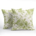 thumbnail image 2 of Green Cream Floral Pillow Covers 20x20 Inch Set of 2 Spring Floral Chartreuse Green Vintage Flower Throw Pillow Covers Chinoiserie Pillowcases Cotton Linen Cushion Covers for Couch Bed Sofa Home Decor, 2 of 6