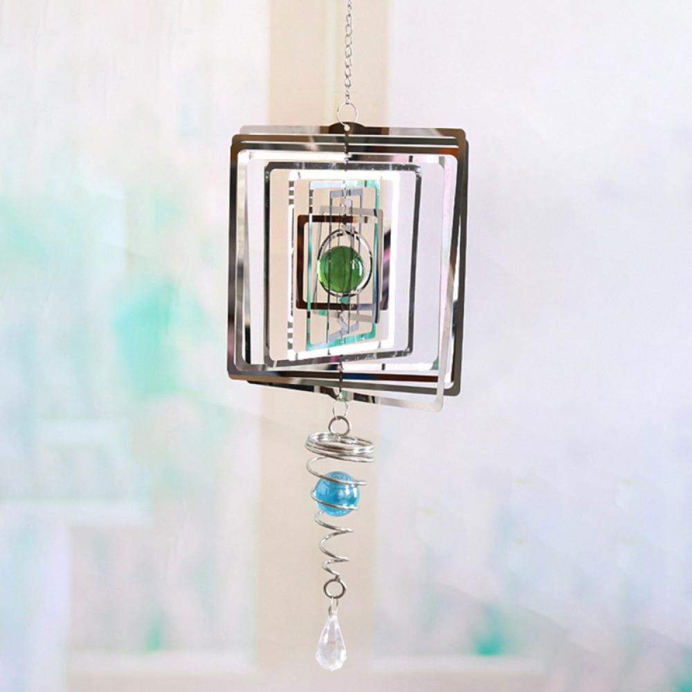 Metal Wind Spinner Hummingbird Stainless Steel Wind Chime with Sun