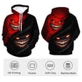 thumbnail image 4 of Rebaike Yin Yang Inspired Hoodie for Men Women, Black White Duality Monster Grin Graphic Pullover, Creepy Smile Gothic Streetwear Sweatshirt, Light and Dark Abstract Hooded Top ﻿, 4 of 8