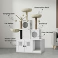 thumbnail image 4 of Cat Tree Tower with Litter Box - Multi-Level Wooden Cat Furniture (White) for Indoor Cats, Includes Scratching Posts & Condo, 4 of 6