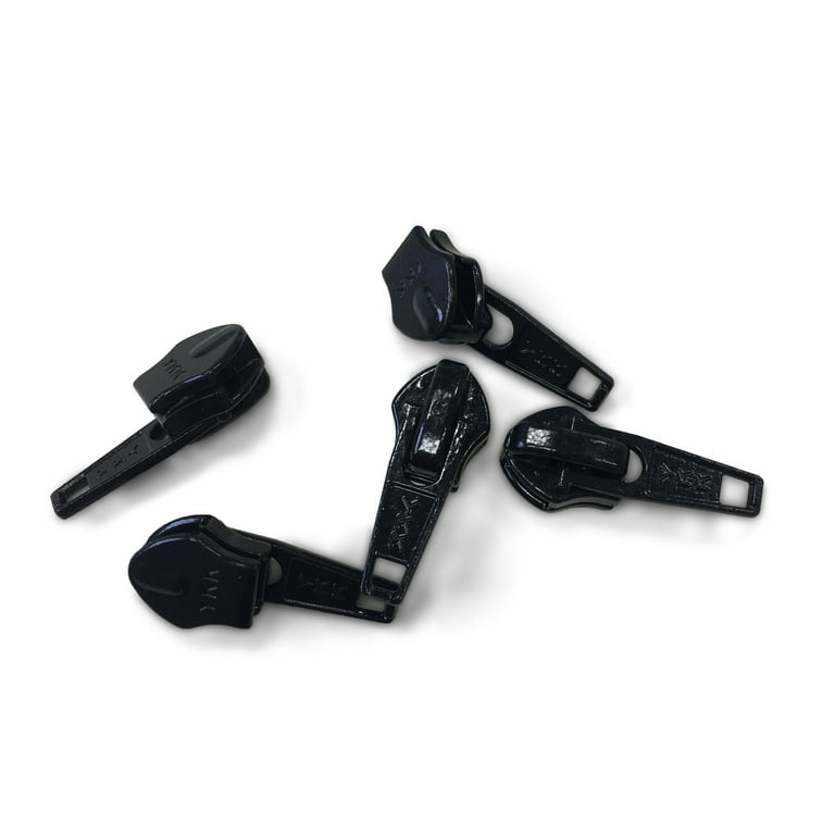 Goyunwell #5 Metal Zipper Pulls Bulk Black 20pcs Zipper Slider Coil Nylon  Zipper Pulls Charms for Purse Handbag Making 