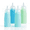 Blue, variant on Micebay 12 oz Silicone Condiment Squeeze Bottles, Leak Proof, BPA Free, with Interchangeable Lids, Set of 4 for Oil, Honey, Dressing, Pink