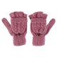 thumbnail image 1 of Women Winter Warm Wool Knitted Convertible Fingerless Gloves With Mitten Cover (Pink), 1 of 3