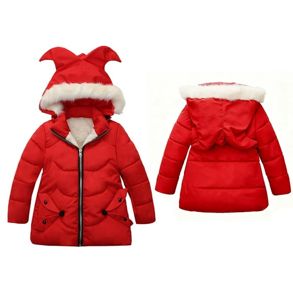 Toddler Winter Coat,Little Boys Girls Puffer Coat Baby Hoodie with Fox-Shaped Zipper Up Down Coats 3-4 Years