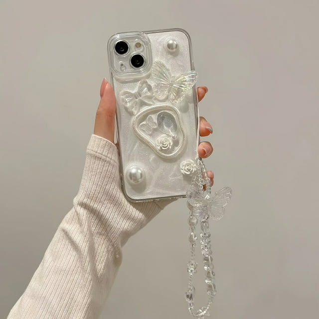 Fairy Wind White Bow For Apple 13 Phone Case For IPhone14Pro/14 Drop Glue Soft Shell 12 Women