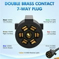 thumbnail image 4 of Nilight 7-Way Trailer Plug Socket Extension Cable 3FT Long 10-14 AWG Double-Prong Copper Terminals/Wires for 7-Blade Trailer Wiring Connector Cord, 4 of 7