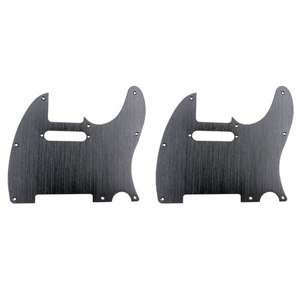 2X Negro Golpeador de Guitarra Tele de 8 Hoyos Protector de PúAs de Metal