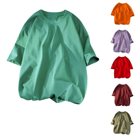 Admvng Mens Shirts Casual Oversized Workout T-Shirts Lightweight Short Sleeve Crew Neck Loose Fit Tops M-5XL