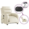 thumbnail image 5 of vidaXL Electric Massage Recliner Chair Cream Faux Leather, 5 of 5