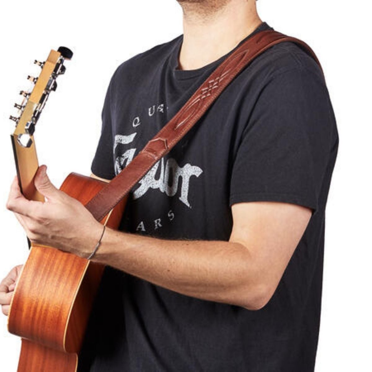 Taylor Strap Vegan Leather Guitar Strap - Medium Brown 2" (4201-20)