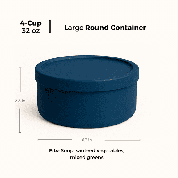 medium round food container - 17 oz midnight blue