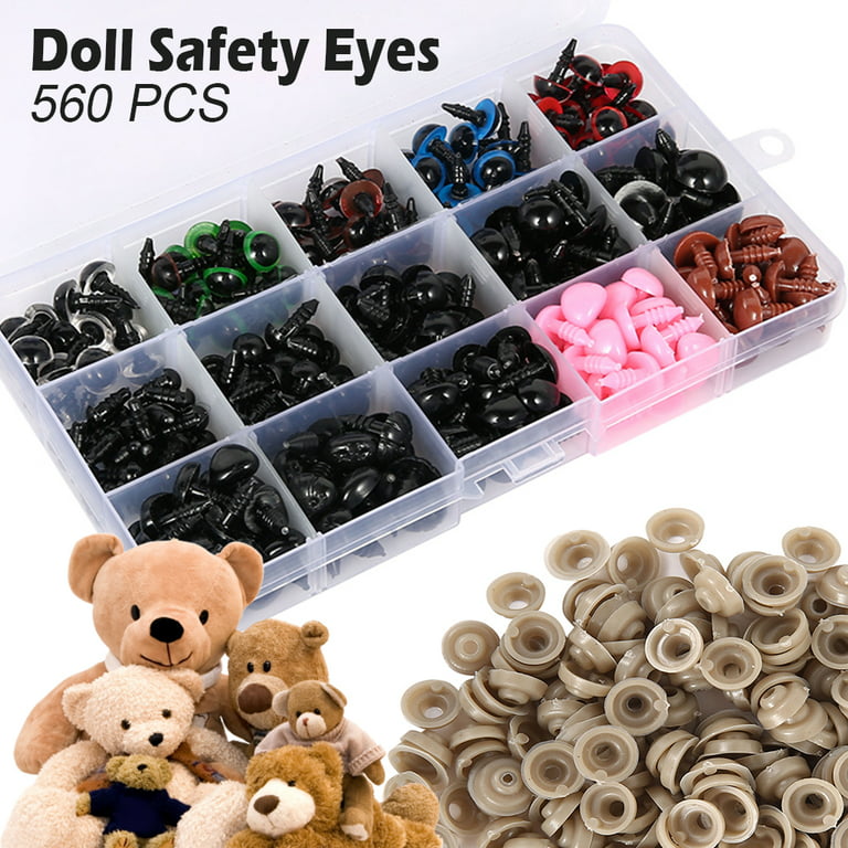 Everso Plush Eye Accessories, 560Pcs Colored Safety Eyes and Noses with  Gaskets, Suitable for Doll, Teddy Bears and Other Stuffed Toy 