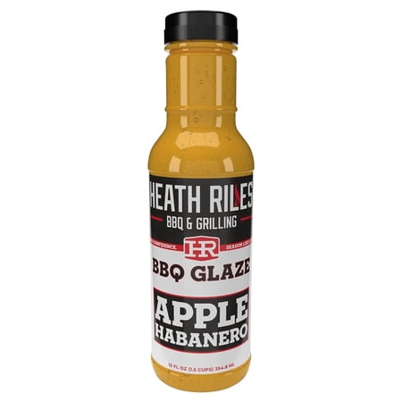 Heath Riles BBQ Apple Habanero BBQ Glaze – Apple BBQ Sauce, Sweet & Spicy Rib Glaze for Pork Butt, Ham Glaze or Ribs – 80+ BBQ Championships, 12 oz