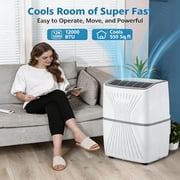 Versatile 5-in-1 Function – Portable Air Conditioner 12000 BTU – Compact Mobile AC with Dehumidifier, Fan, Remote, LED Display, Window Kit – Cools up to 550 Sq Ft
