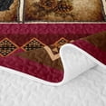 thumbnail image 5 of Homewish Black Red Aztec Quilt King,Rustic Bear King Coverlet Set,3pcs, 5 of 7