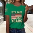 thumbnail image 2 of USA 250th Anniversary Print Tee Short Sleeve Round Neck Casual Daily Outfits Green XL, 2 of 4