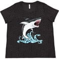thumbnail image 3 of Inktastic Great White Shark Jumping Women's Plus Size T-Shirt, 3 of 5