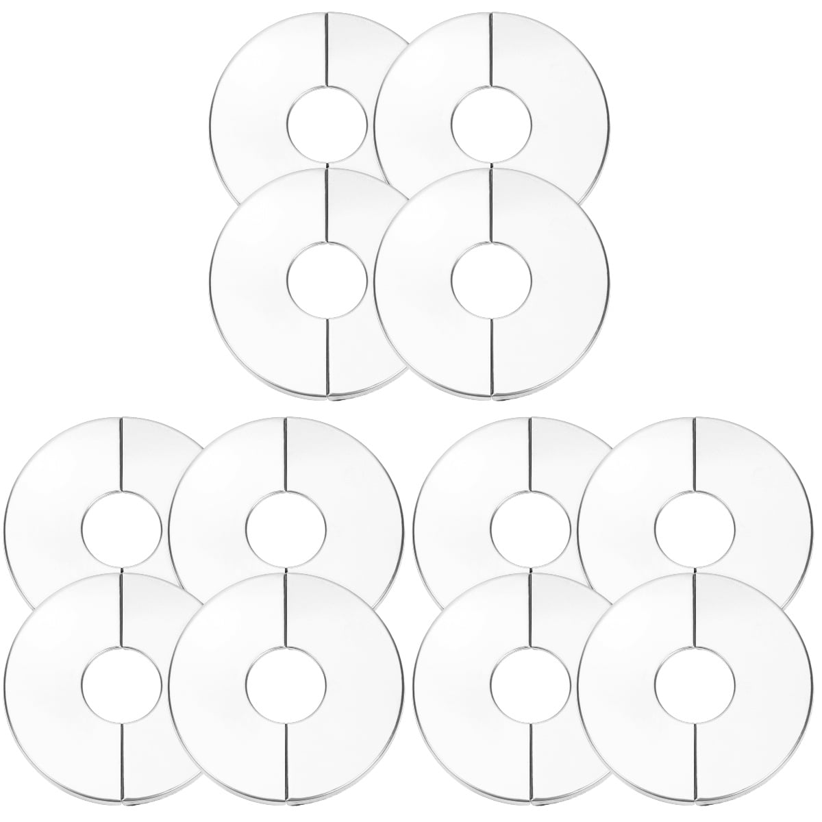 TOYMYTOY 12 pcs Wall Split Flanges Plumbing Flange Covers Round Shaped