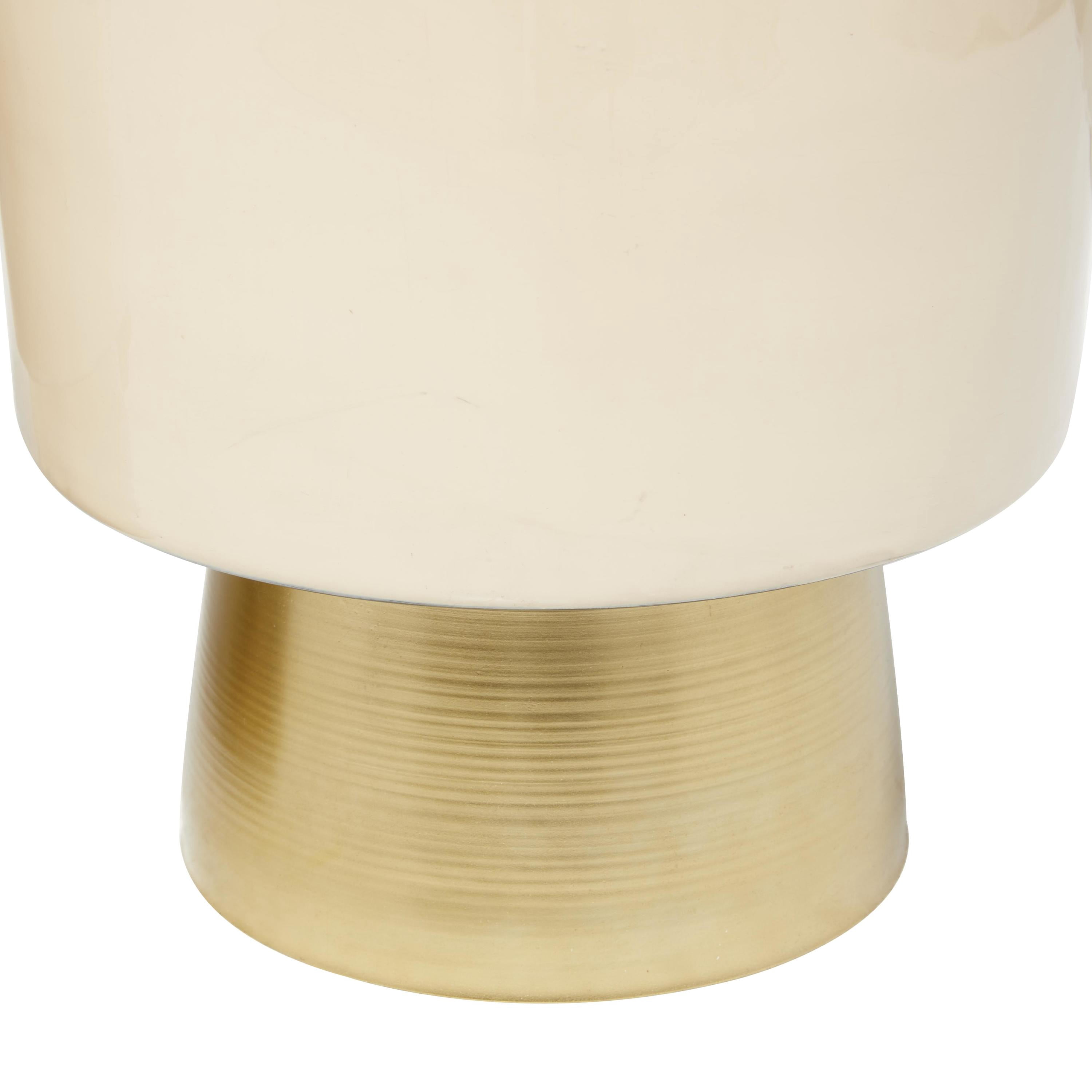 CosmoLiving by Cosmopolitan 11", 10", 9"H Cream Metal Planter with Gold Base (3 Count)