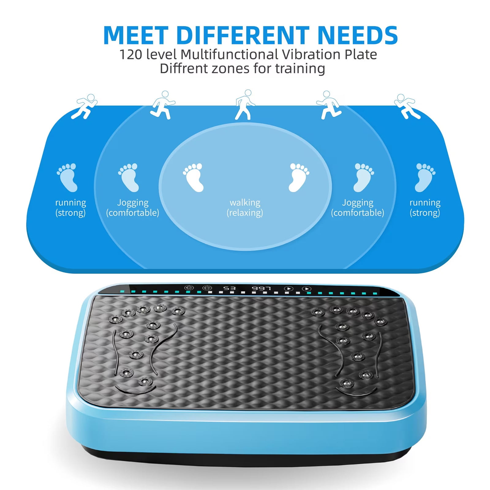 WEGFTDUOP Vibration Plate Exercise Machine with 120 Speed Levels - Vibrate Stand Shake-Whole Body Workout Platform for Weight Loss & Lymphatic Drainage