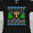 thumbnail image 4 of Inktastic My 1st Chrismukkah Sweater Style with Menorah and Trees Boys or Girls Baby Bodysuit, 4 of 5