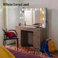 thumbnail image 6 of Ember Interiors Tammy Modern Large Greige Makeup Vanity Desk with Built-in Lights and Power Outlet, 6 of 12