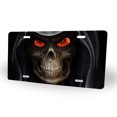 thumbnail image 2 of Yehwow Cool Skull Hoodie Death Dark With Red Eye Metal Car Plate Decorative Aluminum License Plate Tag Sign, 2 of 5
