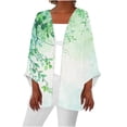 thumbnail image 2 of Axiiglly Cardigan for Women Plus Size Lightweight Cardigans Autumn Casual Comfy Puff Sleeve Open Front Tops Floral Print Loose Swim Beach Bathing Suit Cover Up, 2 of 5