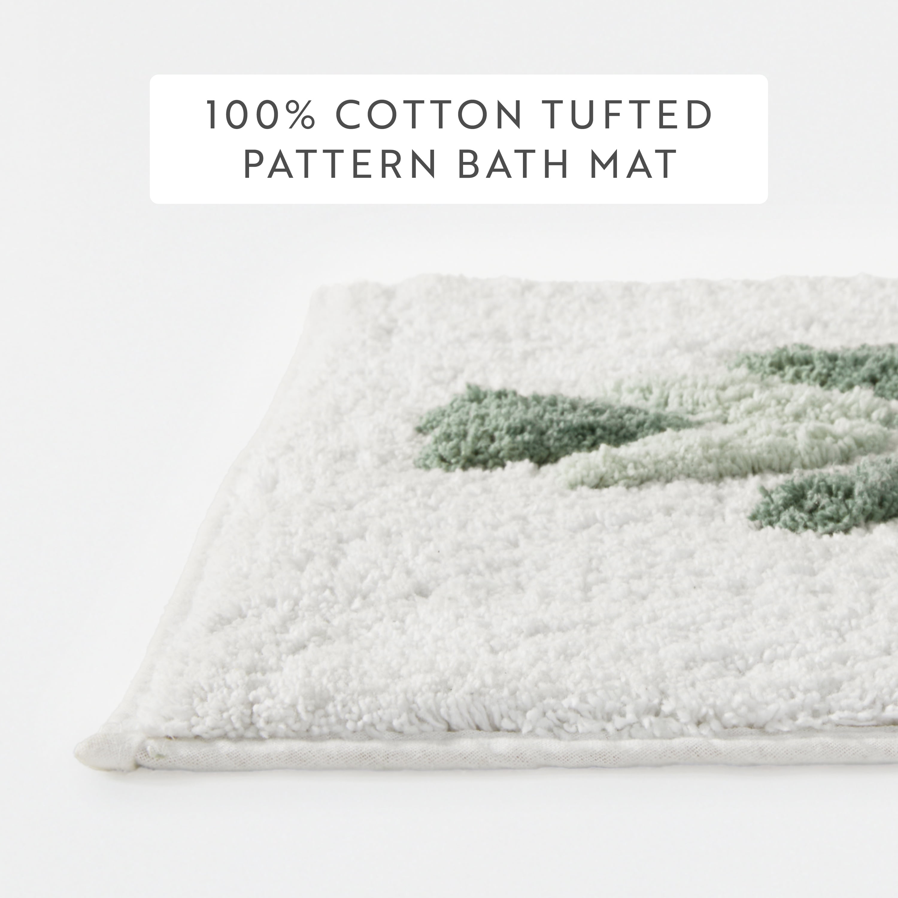 100% Cotton Floral Patterned Bath Mat by Comfort Canopy, Sage Flower, 34" x 21"