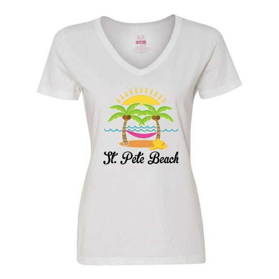 Inktastic St. Pete Beach Florida Vacation Women's V-Neck T-Shirt