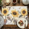 thumbnail image 2 of Placemats Set of 4, Sunflower Place Mats Butterfly Flower Vintage Tablemats Washable Placemat Table Decoration for Kitchen Table Dinner Party Home Decor Indoor Outdoor 13x19 Inch, 2 of 9
