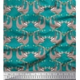 thumbnail image 1 of Soimoi Poly Georgette Fabric Feather,Branch & Sloth Cartoon Fabric Prints by Yard 52 Inch Wide, 1 of 1