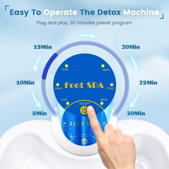 Ionic Foot Bath Detox , Portable Foot Spa with Basin & 100 Liners for Home Relaxation