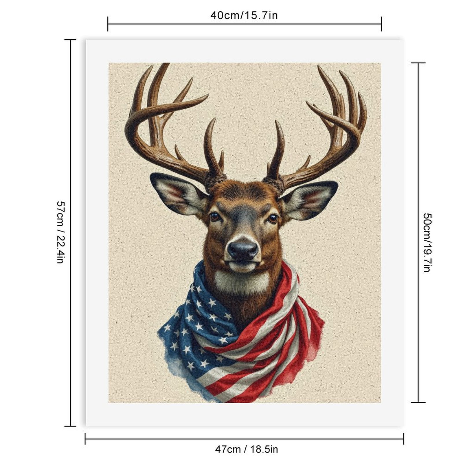 Paint by Numbers Kit for Adults, Patriotic Deer Portrait Art Paint by Numbers, Easy Paint by Numbers Kit for Adults Beginner, DIY Adult Paint by Number Kits on Canvas, Home Decor