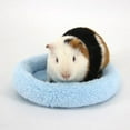thumbnail image 2 of Lit Chaud en Peluche pour Petit Animal de Compagnie Cage d'Hiver Tapis de Couchage Réutilisable Lavable en Coton Cadeau d'Anniversaire Rond Bleu G, 2 of 8