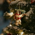 thumbnail image 4 of Christmas Ornaments Ugly Animals Wearing Santa Hat Walking with Tree Wrapped in Christmas Lights Sasquatch Funny Ornament(F), 4 of 5