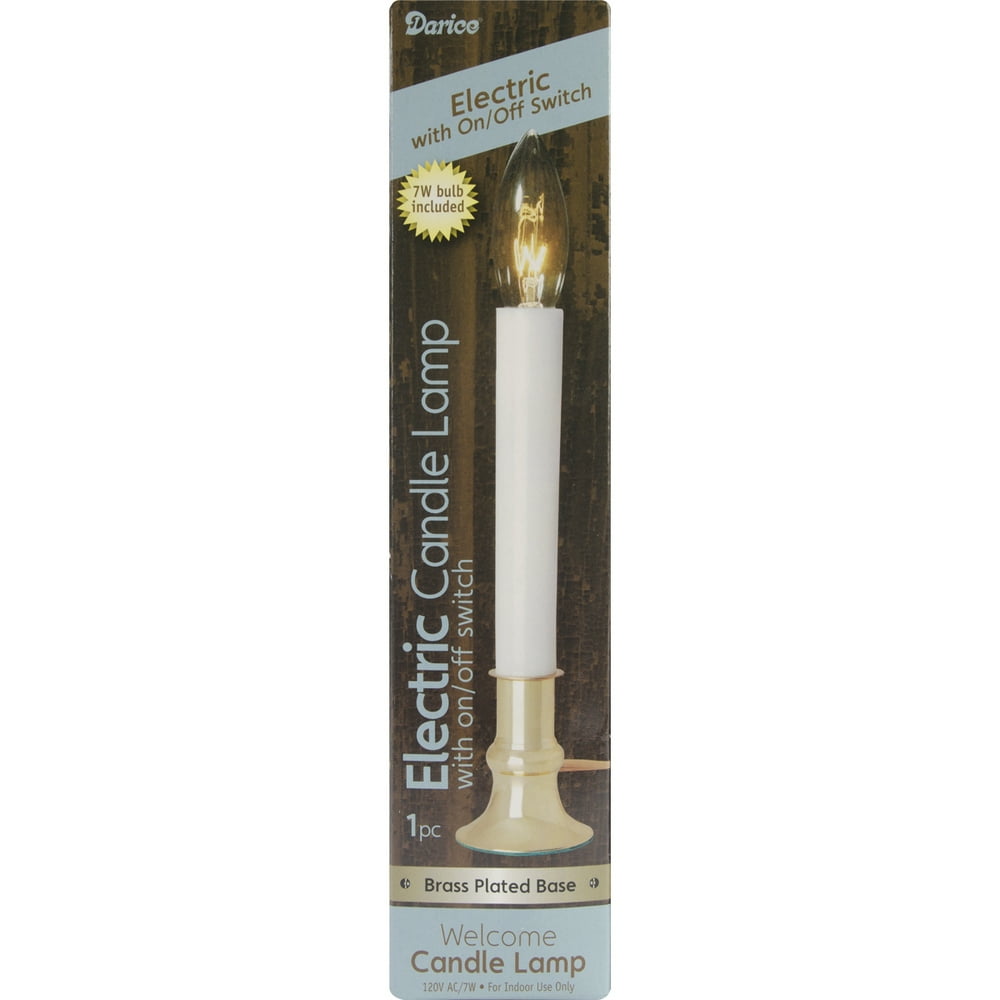 Electric Candle Lamp 9" Brass Plated