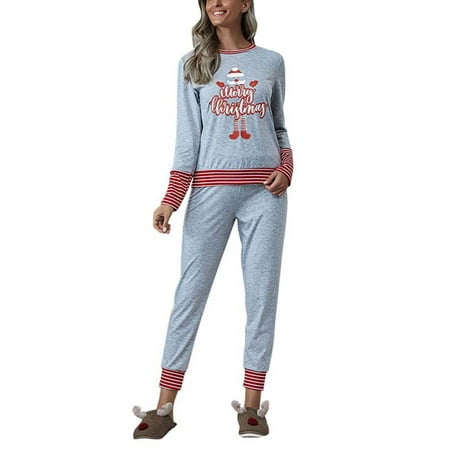 

DYMADE Womens Christmas Loungewear Girls Plus Size Nightwear 2-Piece Pajamas Set